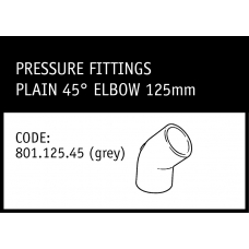 Marley Plain 45° Elbow 125mm - 801.125.45